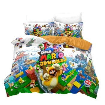 Vroče Super Mario Odyssey 3d Posteljnina Nabor Priljubljena Risanka Igre Mario Bros Znak Posteljno Perilo Bedclothes Twin Polno Kraljica Kralj Velikosti