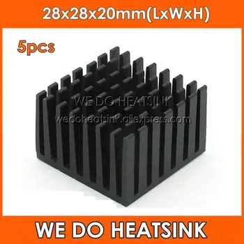 MI HEATSINK 5pcs 28x28x20mm Poceni CPU Aluminija Ponora Toplote za Hlajenje Hladilnik Radiatorji Za Prodajo Črno Eloksiran