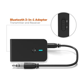 2 v 1 Bluetooth 5.0 USB Sprejemnik, Sprejem o Adapter s prostoročno Klicanje za TV PC Avto/Home Stereo Sistem