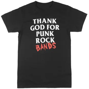 Moda Prodajo Vrh Tee Hvala Bogu za Punk Rock Zasedb, T-Shirt za Moške Črne Kul Priložnostne Kratek Sleeve Bombaž Majica s kratkimi rokavi