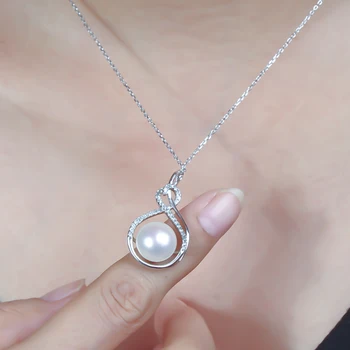 White pearl obesek nakit za ženske,veliko naravnih sladkovodnih biserno ogrlico, obesek, srebro 925 mati prisotna dekle darila