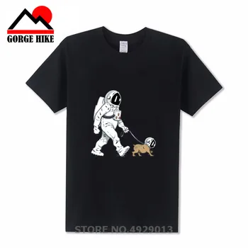 Smešno, Hoja Astronavt Pes majica s kratkimi rokavi moški SpaceX vesoljsko Ladjo tshirt Kul T-shirt Raketa tshirt homme StarmanX Prostor psa Tee Vrhovi