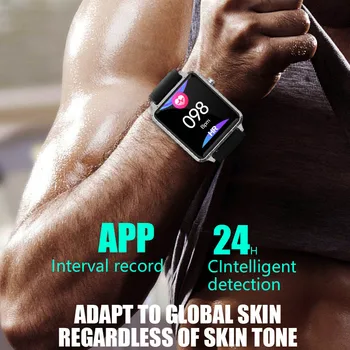 1.54 palčni Full Zaslon na Dotik Pametno Gledati Moške RC01 Za Apple Watch Android, IOS, Srčni utrip, Krvni Tlak Monitor Smartwatch Moški