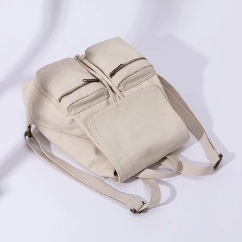 Čiste barve priložnostne platno vrečko nahrbtnik korejskem slogu vrvico college nahrbtnik