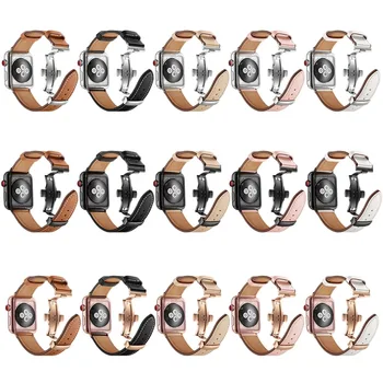 Novo uro Zapestnica Pasu Trak za Apple Watch Band Watchbands 44 42mm 38 mm 40 mm Watch Pribor Manšeta Pravega Usnja