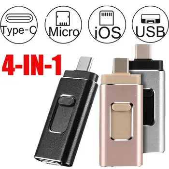 USB 3.0 4 v 1 Tip-C/Micro USB/OTG/iphone Flash usb pen drive 32gb 64gb 128gb usb flash disk 256GB pendrive memory stick