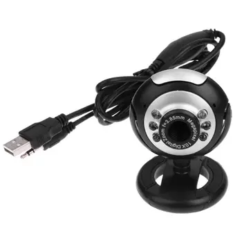 USB 2.0 Spletna Kamera s 6 LED Luči Clip-on Webcam Kamero za Prenosni računalnik Desktop