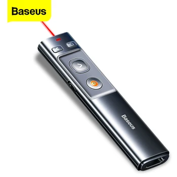 Baseus Wireless Presenter Pero 2,4 Ghz USB C Adapter Ročni Daljinski upravljalnik Kazalec Rdečim Svinčnikom, PPT, Power Point Predstavitev Kazalec