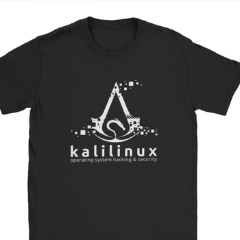 Kali Operacijski Sistem Linux Taksist In Varnost Vrhovi T Shirt Premium Bombaž Vrniti Ubuntu, Mint Tees za Moške Camisas