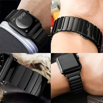 Keramični Watchband za Apple Watch Band 44 42mm Pametno Gledati Povezavo Trak Zapestnica Keramični Watchband iWatch Serije 5 4 3 40 mm 38 mm