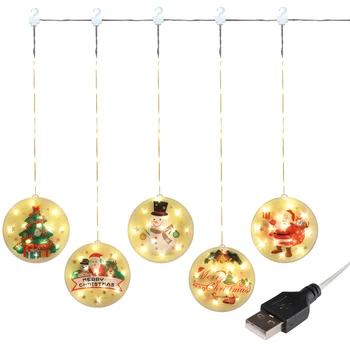 USB Visi 3D Božični Niz LED Luči Novost Dekorativni z Daljinskim upravljalnikom za Stranka Dekor Nočna Lučka za Počitnice Luč