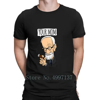Vaša Mama Freud Psychoanalytics Darilo Pun T Shirt Standardne Posadke Vratu Grafično Oblikovanje Poletje Slog, Kratek Rokav Humor Letnik Majica