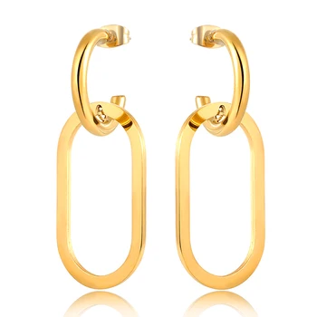 Geometrijske Spusti Uhani Za Ženske Pribor Zlato Barvo Minimalističen Dolgo Visijo Earings Modni Nakit