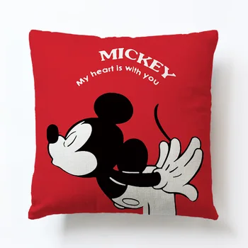 Disney Risanke bela Mickey Mouse Vzglavnik Vrgel Pillowcases Doma Beddroom Dva Para, Blazine, Posteljnina Nabor