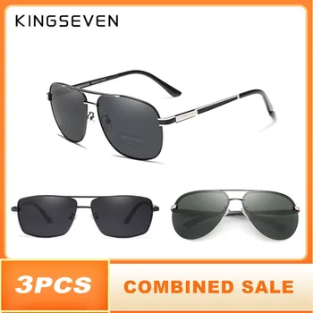 3PCS KINGSEVEN blagovno Znamko Design sončna Očala Moških Polarizirana Objektiv UV Zaščito, Skupaj Prodaja