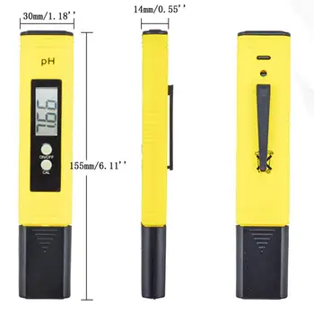 Digitalni LCD PH Meter ES Tester Pero Vode Čistosti PPM Filter Hydroponic Prenosni za Akvarij Bazen Vino Urina Natančnost 0.1 Monitor