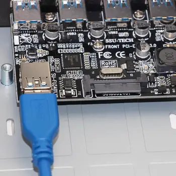 Super Hitrost PCIE PCI-E express 4 ports USB 3.0 HUB USB 3.0 pasov 5,25 palca Sprednja Plošča s 4 USB 3.0 Vrata Za osebni RAČUNALNIK namizni računalnik