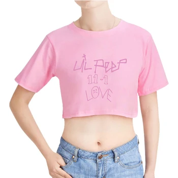 Lil peep obreži zgoraj: Bombaž Ženske Seksi T-shirt Srčkan Novo Kratek Rokav T Shirt Outwear Moda Poletje Tee Majica