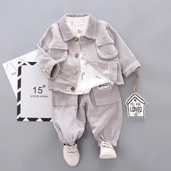 2020 Jeseni Baby Boy Velvet Obleko Korejskem Slogu Trdna River Plašč, Jakne Vrhnja Oblačila Hlače Otroci, Butik, Trgovina Oblačila