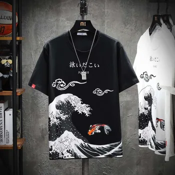 Drôle Anime imprimer surdimensionné hommes T-shirt Hip-Hop coton T-shirt col rond été japonais mâle priložnostne majice 5XL načinu t-s