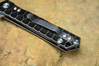 Y-START Flipper 440C Stonewashed Tanto Rezilo Ležaj Tesnilo TC4 Črna Titan Ročaj Zložljiv Nož Taktično Prostem Lov EOS