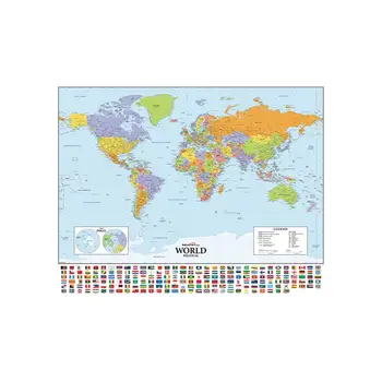 150x225cm Svet Politični Zemljevid Kladivo Projekciji Z Državne Zastave Za Kulturo In Izobraževanje