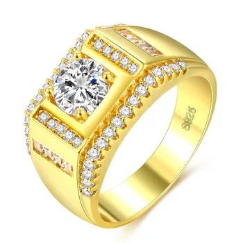 Nove Klasične blagovne Znamke Obroči za moške Prave Avstrija Kristalno 18KRGP Zlato Barvo Moda poročni prstan CZ utrla Prodaje Vroče brezplačna dostava