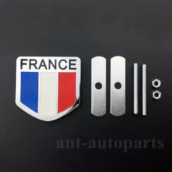 Kovinsko Krom Francija Francoska Zastava Avto Sprednja Maska Emblem Značko Nalepke Nalepke