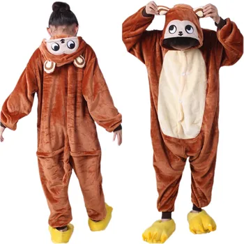 Srčkan otroci pižame mehko flanela opica cosplay živali onesie pižamo za 3-10years otrok fantje dekleta domov sleepwear oblačila