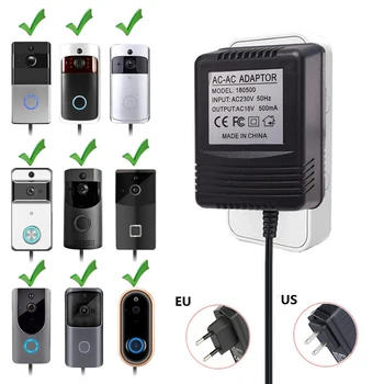 Za Wifi Brezžični Video Zvonec Fotoaparat za izmenični Tok US UK EU Plug 18V AC Pretvornik Polnilec IP Video Interkom Obroč 110V-240V