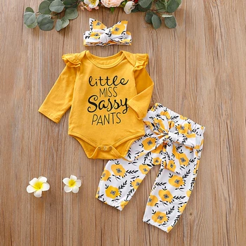Novorojenih Otrok Baby Dekle Cvetlični Oblačila, ki Long Sleeve Romper Vrh Cvet Hlače Elegantno Klasično Cute Sweet Obleke Pomlad, Jesen
