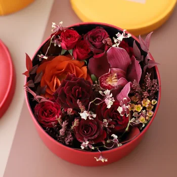 Usnja Dame Predstavlja Okvir S Pokrovom Ročni Cvetje Šopek Darilo Škatle Za Shranjevanje Blaga, Pakiranje Primeru Objem Vedro Vedro Vaza