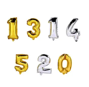 100 kozarcev/veliko 40 cm 0-9 zlata/srebrna folija število baloni za rojstni dan svate, dekoracijo helij napihljivi balon SN1143