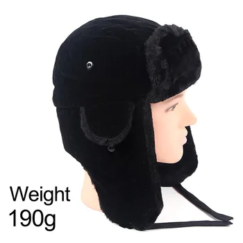 Novo leto 2020 Ushanka earflap klobuki Toplo Zimo Črni Bombnik, ki je Pokrivalo Moški Specializiranimi za umetno Krzno, ruski slog gorros de aviador