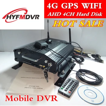 4G nadzor na daljavo gostiteljice HDD SD combo avto dvr GPS, WIFI 4-kanalni mobilne dvr podpira NTSC/PAL standard