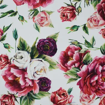 2018 digitalno slikarstvo Peony vrtnice čiste bombažne tkanine za poletje obleko tissu au meter telas por metrih tecido tela zanikrni chic