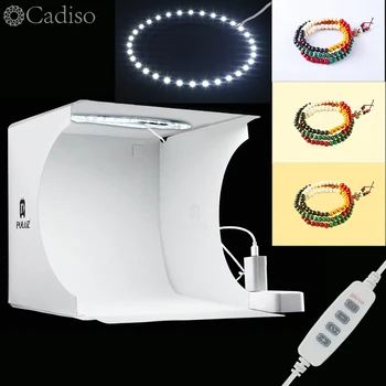 Cadiso Mini Studio LED Panel Foto Svetlobo Bele Soft Box Ring Lahka, Zložljiva Prenosna Lightbox Streljanje Šotor Komplet za Fotografijo