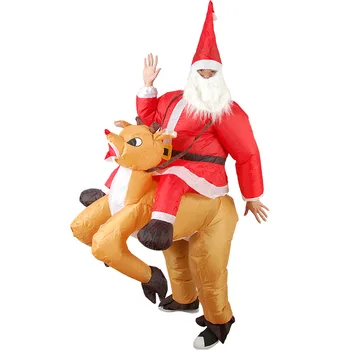 Božič Napihljivi Elk Kostum za Santa Božič Cosplay Jelenov-Rider za Odrasle LB88