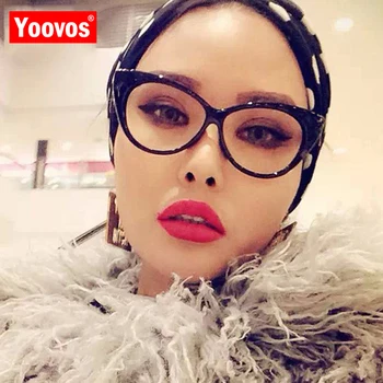Yoovos Cat Eye Glasses Okvir Ženske Retro Očala Okvir Ženske Luksuzni Očal Okvir Za Ženske Letnik Monturas De Lentes Mujer