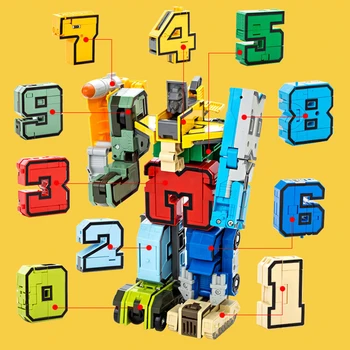 RAZSVETLI Digitalni DIY gradniki Zbiranja Deformacije Robot Število Preoblikovanje Matematiko Črke Montessori Izobraževalne Igrače