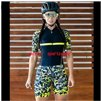2020 kratek sleeved kolesarjenje jersey skinsuit določa Prikrivanje ženske gredo pro kolo oblačila opa ciclismo hombre jumpsuit pink gel blazinico