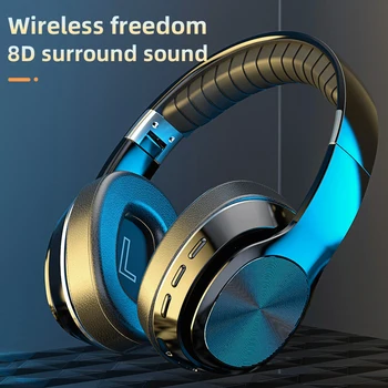 Hi-fi Brezžične Slušalke Bluetooth Zložljive Slušalke Podpira TF Kartice/FM Radio/Bluetooth AUX Stereo Slušalke Z Mikrofonom Globok Bas
