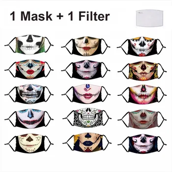 Dan Mrtvih Masko Lobanja, Cosplay Moda Obraz Print Maske za noč Čarovnic Stranke Smešno Okostje sprednji Pokrov Mehiški Festival Catrinas