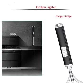 Kuhinja USB Polnilne Vžigalniki Prostem Windproof BBQ Vžigalniki, 360-Stopinjski Prilagodljiv Sveče Vžigalniki za Žar za peko na žaru Kampiranje
