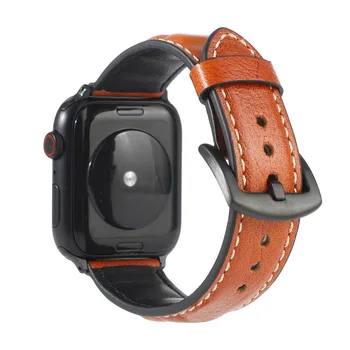 Pravega Usnja Watch Trak za Apple Watch Pasu 5 6 SE 42mm 38 mm 44 mm 40 mm Zapestja Pasu za iWatch Serije 6 5 4 3 2 1
