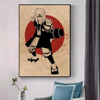 Platno Tiskanje Plakata Jiraiya Anime Naruto Doma Dekoracijo Boj Fant Je Barvanje Sten V Slikah, Modularno Dnevna Soba Št Okvir