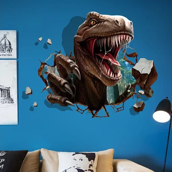3D Zdrobljen Steno Dinozaver Stenske Nalepke Doma Okraski Dnevna Soba Dekoracijo Nalepke Vinyl PVC Plakati Muraux