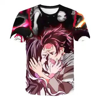 Vroče prodajajo 3D Demon Slayer t-shirt otroci Grafični Top Tees Ulične Punk Kimetsu Ne Yaiba T Shirt obleko Japonske Anime otrok smešno