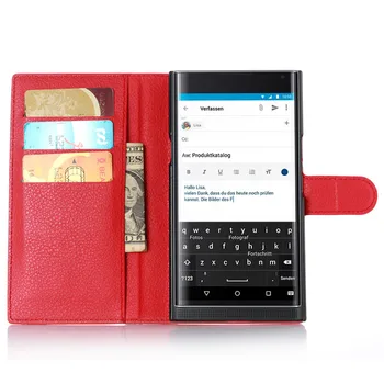 Usnjena torbica za Blackberry Priv Pokrovček za Blackberry Priv Primeru Denarnice Fundas Luksuzni Oporo Zaščitna Primeru Telefon