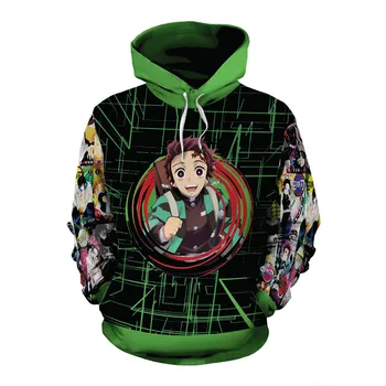 Anime Demon Slayer Kimetsu Ne Yaiba Nezuko Cosplay Hoodies Majica Ženske, Moške 3D Kapičastih pulover s kapuco Zip Gor Jopiči Plašč Vrhovi